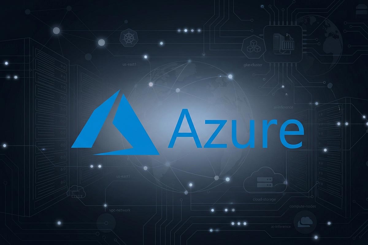 azure web hosting review logo on tech focused background