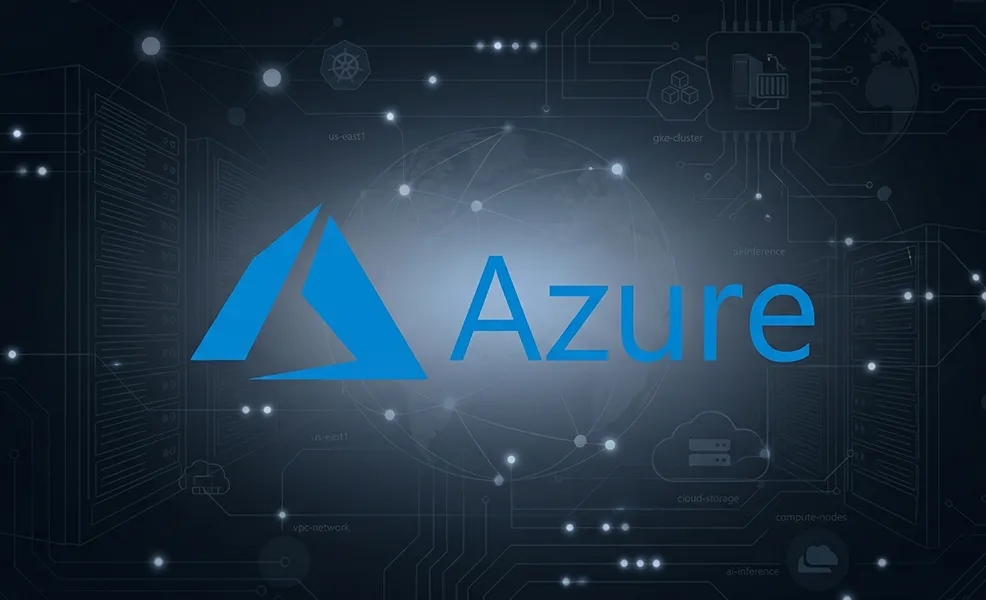Microsoft Azure web hosting review on cloud infrastructure themed background