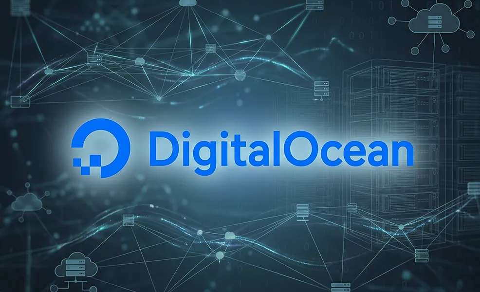 digitalocean review on a cloud hosting themed background