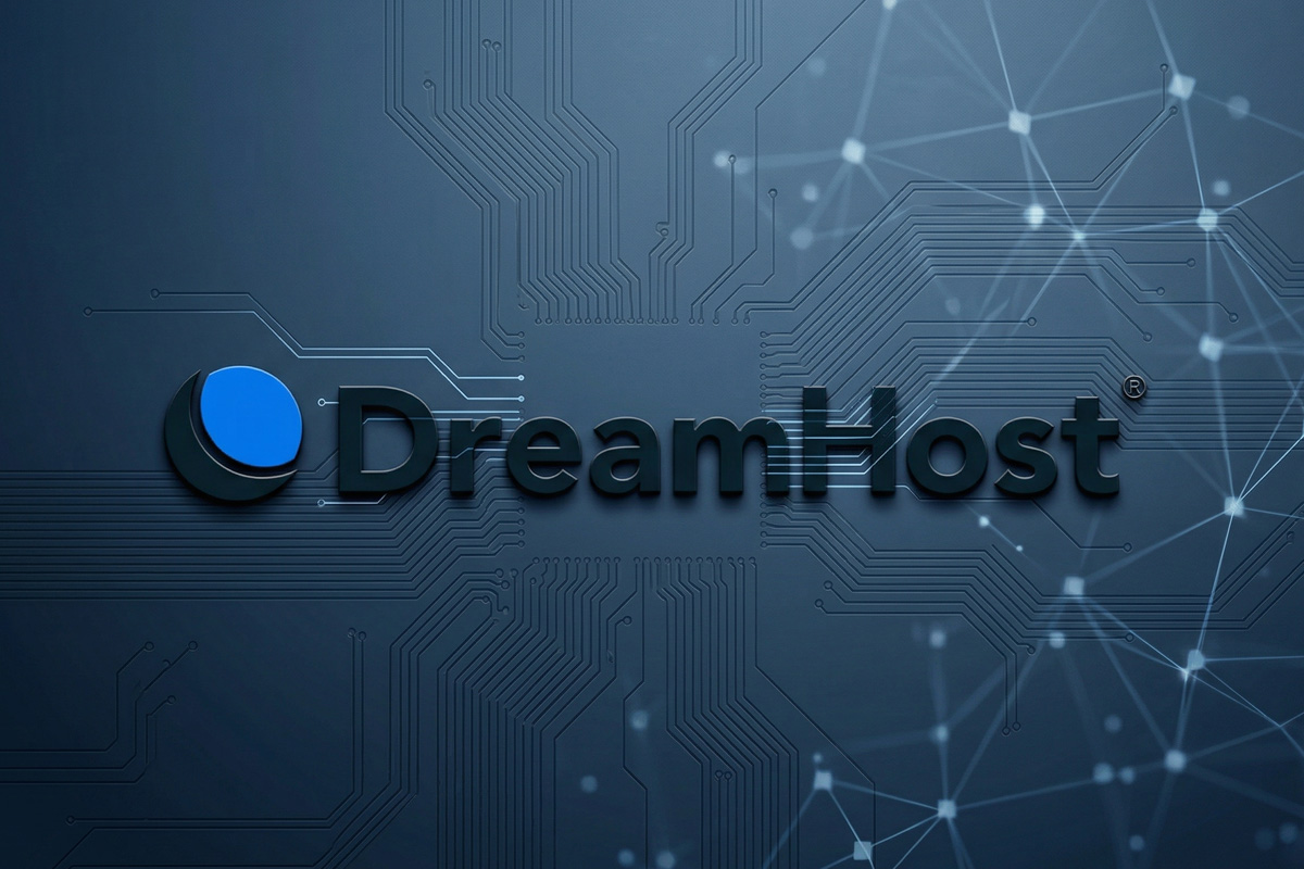 dreamhost review logo on tech background