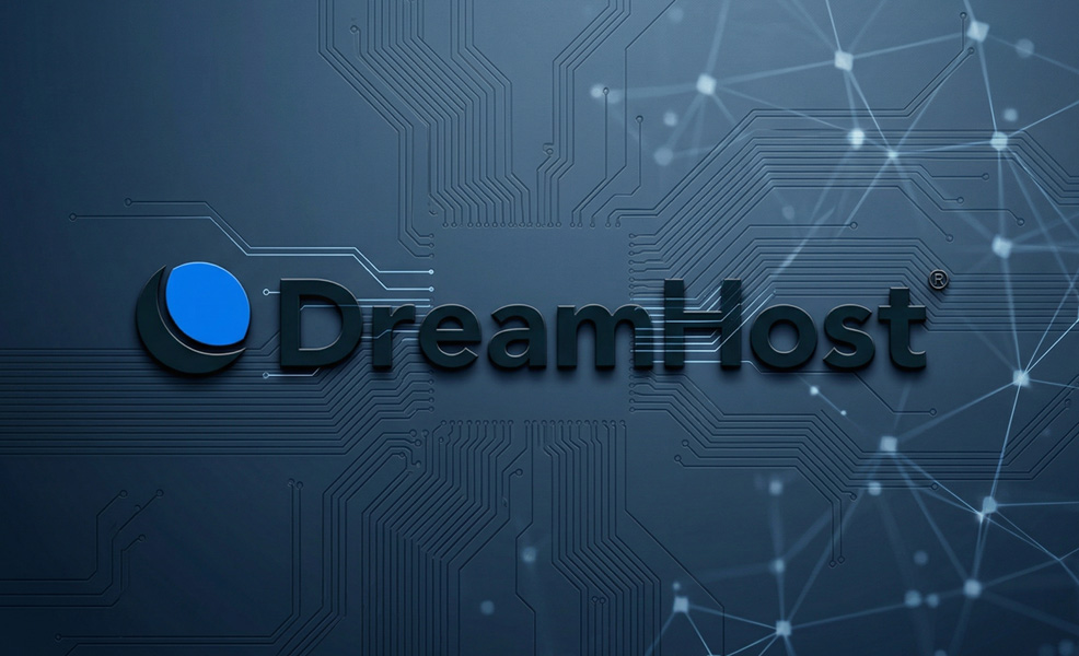 dreamhost logo on network style background