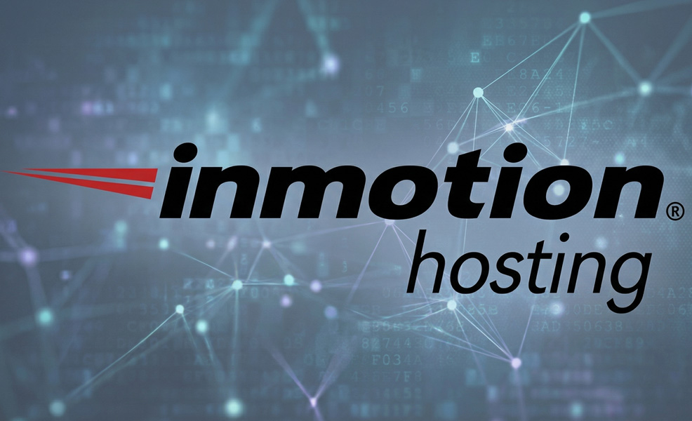 inmotion hosting logo on tech network background