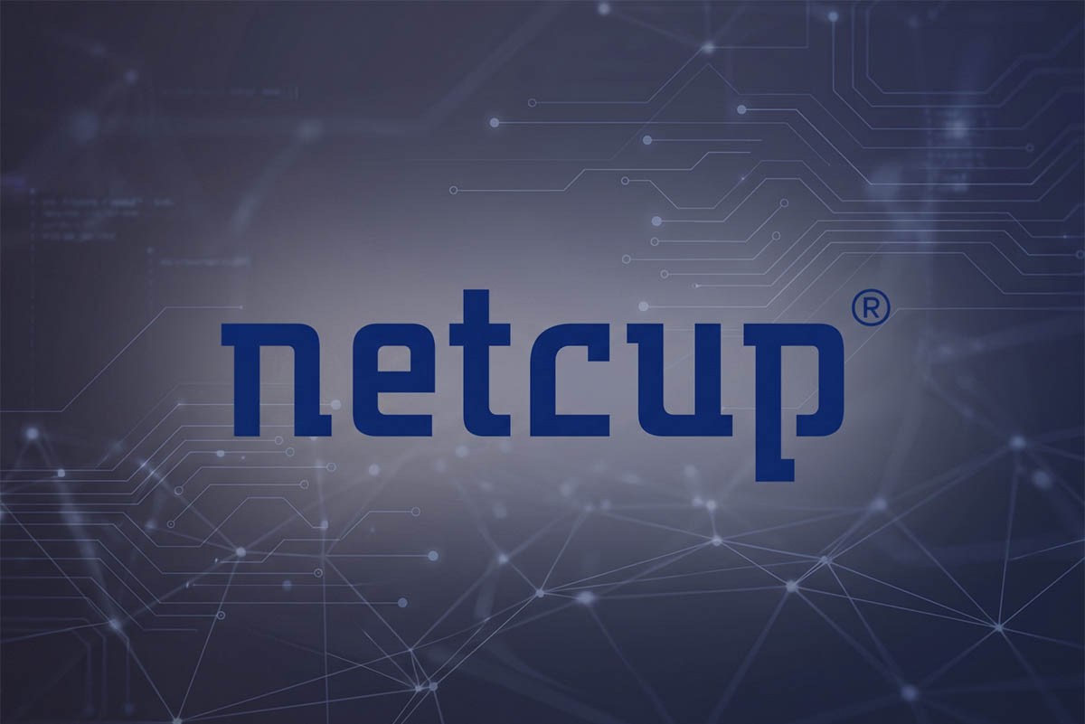 netcup hosting review logo with tech focused background