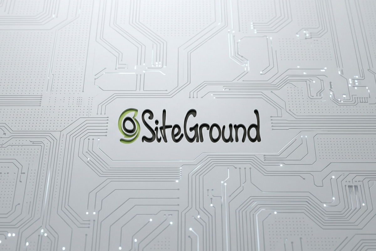 siteground review logo on network tech background